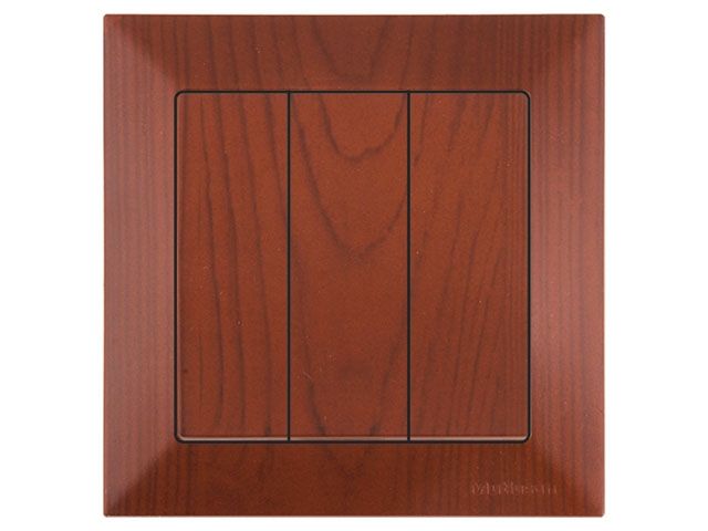 Image 1 Выключатель 3-клав. (скрытый, винт. зажим) вишня, DARIA, MUTLUSAN