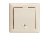 Выключатель проходной 1-клав. (скрытый, винт. зажим) кремовый, DARIA, MUTLUSAN