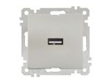 Розетка 1-ая USB (скрытая, без рамки) титан, DARIA, MUTLUSAN