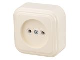 Розетка 1-ая (открытая, б/з) бежевая, Стандарт, Юпитер