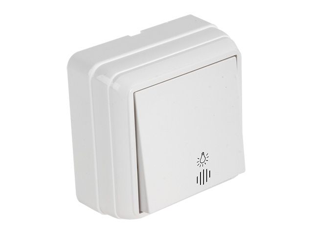 Image 1 Выключатель кнопочный (с подсветкой, открытый) белая, BRON, MUTLUSAN