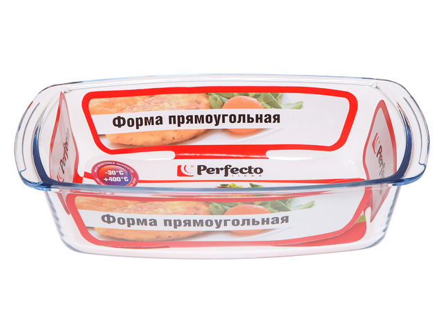 Форма из жаропрочного стекла, 1.8 л, прямоугольная, 264x128x75 мм, PERFECTO LINEA