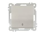 Выключатель проходной 1-клав. (скрытый, без рамки, пруж. зажим) титан, DARIA, MUTLUSAN