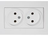 Розетка 2-ая (скрытая, б/з) белая, RITA, MUTLUSAN