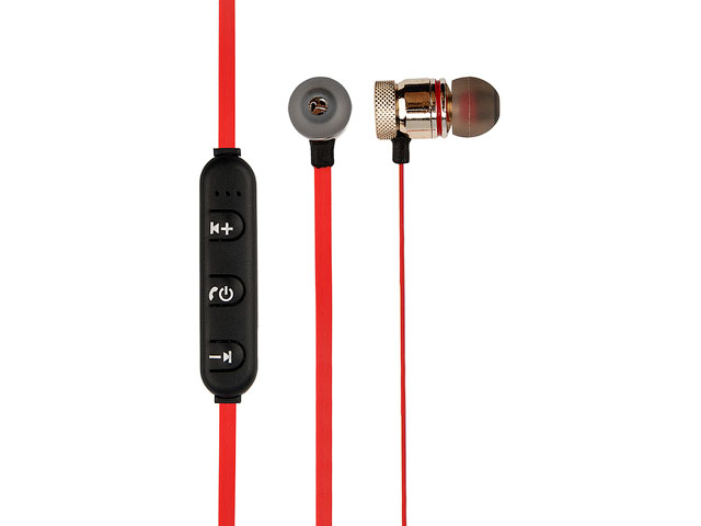 Наушники Bluetooth Sports с микрофоном плоский шнур