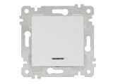Выключатель 1-клав. (с подсветкой, скрытый, без рамки, винт. зажим) белый, RITA, MUTLUSAN