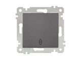 Выключатель проходной 1-клав. (скрытый, без рамки, винт. зажим) дымчатый,, RITA, MUTLUSAN