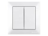 Выключатель 2-клав. (скрытый, винт. зажим) белый, DARIA, MUTLUSAN