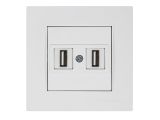 Розетка компьютерная 2хUSB (скрытая) белая (не для зарядки) RITA, MUTLUSAN