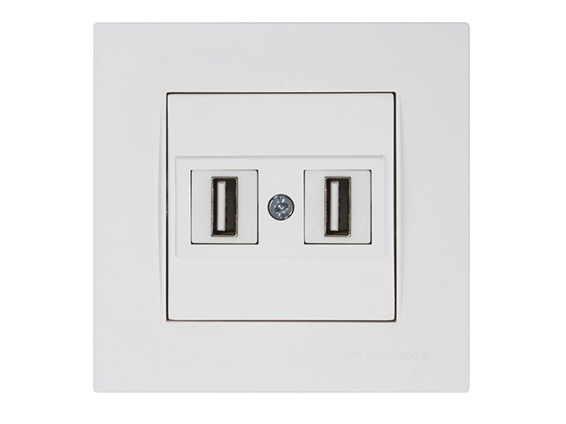 Image 1 Розетка компьютерная 2хUSB (скрытая) белая (не для зарядки) RITA, MUTLUSAN