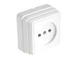 Розетка 1-ая (открытая, б/з) белая, BRON, MUTLUSAN