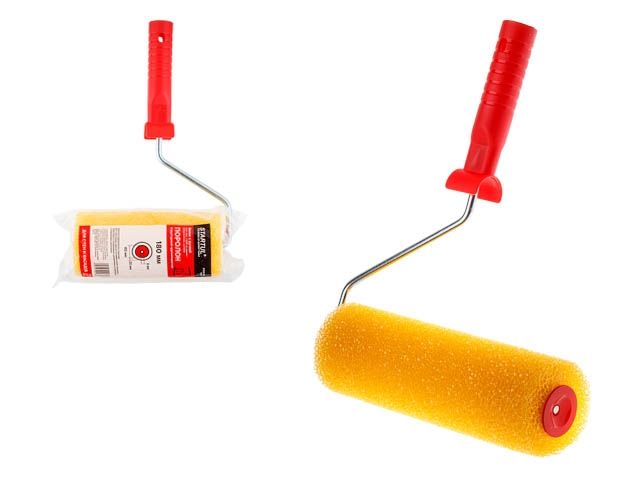 Image 1 Валик поролоновый "Структурный" крупнопористый 180мм с ручкой 8мм STARTUL PROFI