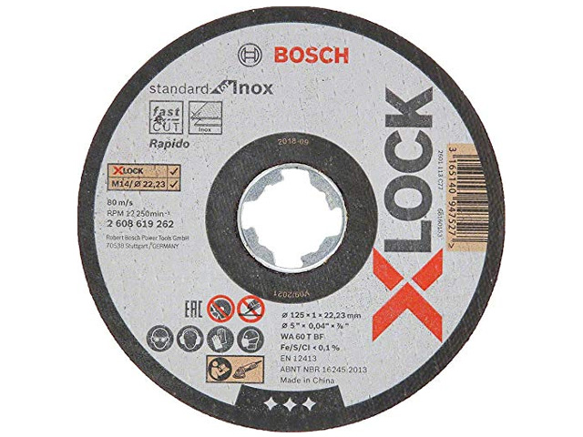 Круг отрезной 125х1.0x22.2 мм для нерж. стали X-LOCK Standard for Inox BOSCH