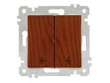 Выключатель проходной 2-клав. (скрытый, без рамки, пруж. зажим) вишня, RITA, MUTLUSAN