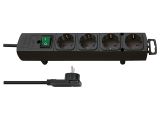 Удлинитель 2м (4 роз., 3.3кВт, с/з, выкл., ПВС) черный Brennenstuhl Comfort-Line Plus