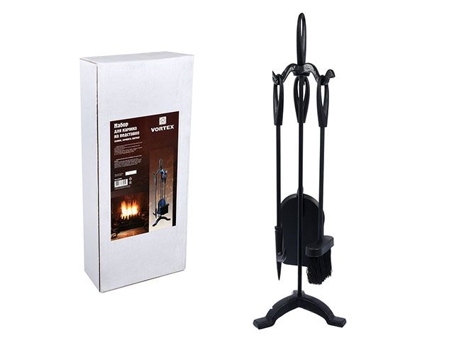 Image 1 Набор для камина 3 предмета на подставке, 64х21х21 см, VORTEX