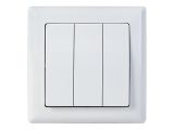 Выключатель 3-клав. (скрытый, винт. зажим) белый, DARIA, MUTLUSAN