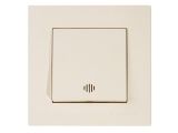 Выключатель 1-клав. (c подсветкой, скрытый, пруж. зажим) кремовый, RITA, MUTLUSAN