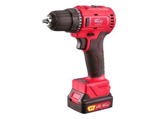 Аккум. дрель-шуруповерт WORTEX BD 1220-1 DLi в чем. БЕСЩЕТ, 12 В, 40 Н*м, 2х1.5 А*ч, БЗП 10 мм