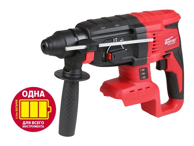 Аккум. перфоратор WORTEX CRH 1824-2 в кор. ALL1 SOLO БЕСЩЕТ., 18 В, 2.6 Дж, 26 мм