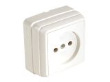 Розетка 1-ая (открытая, б/з) кремовая, BRON, MUTLUSAN
