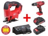 Аккум. лобзик WORTEX CJS 6529 в кор. ALL1 + АКЦИЯ (комплект с шуруповерт, акб, зу и сумка со скидой)