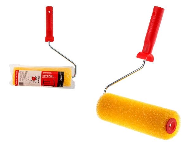 Валик поролоновый "Структурный" крупнопористый 250мм с ручкой 8мм STARTUL PROFI