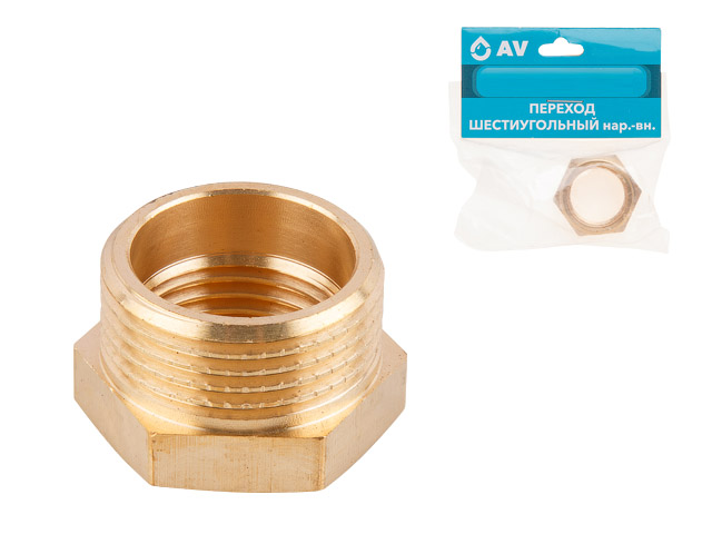 Футорка 3/4" нар. х 1/2" вн., AV Engineering (инд. упак.)