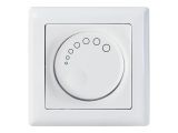 Выключатель поворотный с подсветкой (диммер) (скрытый, винт. зажим, 600Вт) белый, DARIA, MUTLUSAN