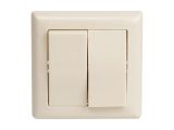 Выключатель 2-клав. (скрытый, винт. зажим) кремовый, DARIA, MUTLUSAN