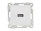 Розетка 1-ая USB (скрытая, без рамки) белая, DARIA, MUTLUSAN