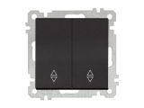 Выключатель проходной 2-клав. (скрытый, без рамки, винт. зажим) черный, DARIA, MUTLUSAN