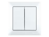 Выключатель 2-клав. (скрытый, пруж. зажим) белый, DARIA, MUTLUSAN