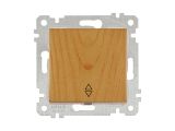 Выключатель проходной 1-клав. (скрытый, без рамки, пруж. зажим) дуб, RITA, MUTLUSAN