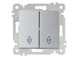 Выключатель проходной 2-клав. (скрытый, без рамки, винт. зажим) серебро, RITA, MUTLUSAN