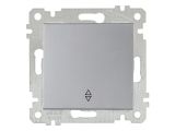 Выключатель проходной 1-клав. (скрытый, без рамки, винт. зажим) серебро, RITA, MUTLUSAN