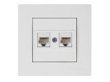 Розетка компьютерная 2xRJ45 (Cat6, скрытая) белая, RITA, MUTLUSAN