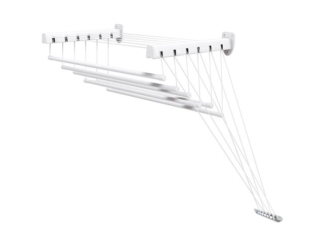 Image 1 Сушилка для белья стеновая стальная 1,2 м, 6 стержней, белая, PERFECTO LINEA