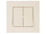 Выключатель 2-клав. (скрытый, пруж. зажим) кремовый, RITA, MUTLUSAN