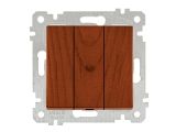 Выключатель 3-клав. (скрытый, без рамки, пруж. зажим) вишня, RITA, MUTLUSAN