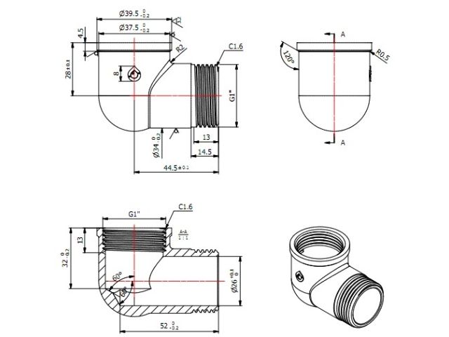 Image 2 Колено 1" вн.-нар., AV Engineering (инд. упак.)