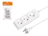 Удлинитель 3м (3 роз., 2,2кВт, б/з, ПВС 2х0,75) Юпитер