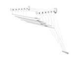 Сушилка для белья стеновая стальная 1,0 м, 6 стержней, белая, PERFECTO LINEA