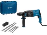 Перфоратор BULL BH 2602 в чем. 800 Вт, 3.0 Дж, 4 реж. + 2 зубила, 3 сверла, БЗП в комплекте