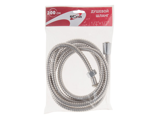 Шланг душевой, SUS/PVC, 1/2" г-г 200 см, хром, eCon