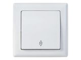 Выключатель проходной 1-клав. (скрытый, винт. зажим) белый, DARIA, MUTLUSAN