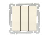 Выключатель 3-клав. (скрытый, без рамки, пруж. зажим) кремовый, DARIA, MUTLUSAN