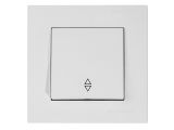 Выключатель проходной 1-клав. (скрытый, пруж. зажим) белый, RITA, MUTLUSAN