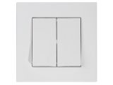 Выключатель 2-клав. (скрытый, винт. зажим) белый, RITA, MUTLUSAN