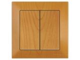 Выключатель 2-клав. (скрытый, пруж. зажим) дуб, DARIA, MUTLUSAN